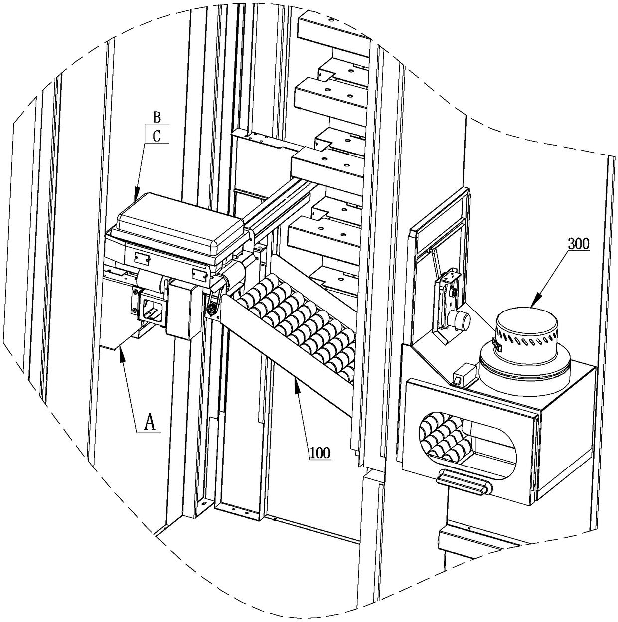 Food heating device and vending machine