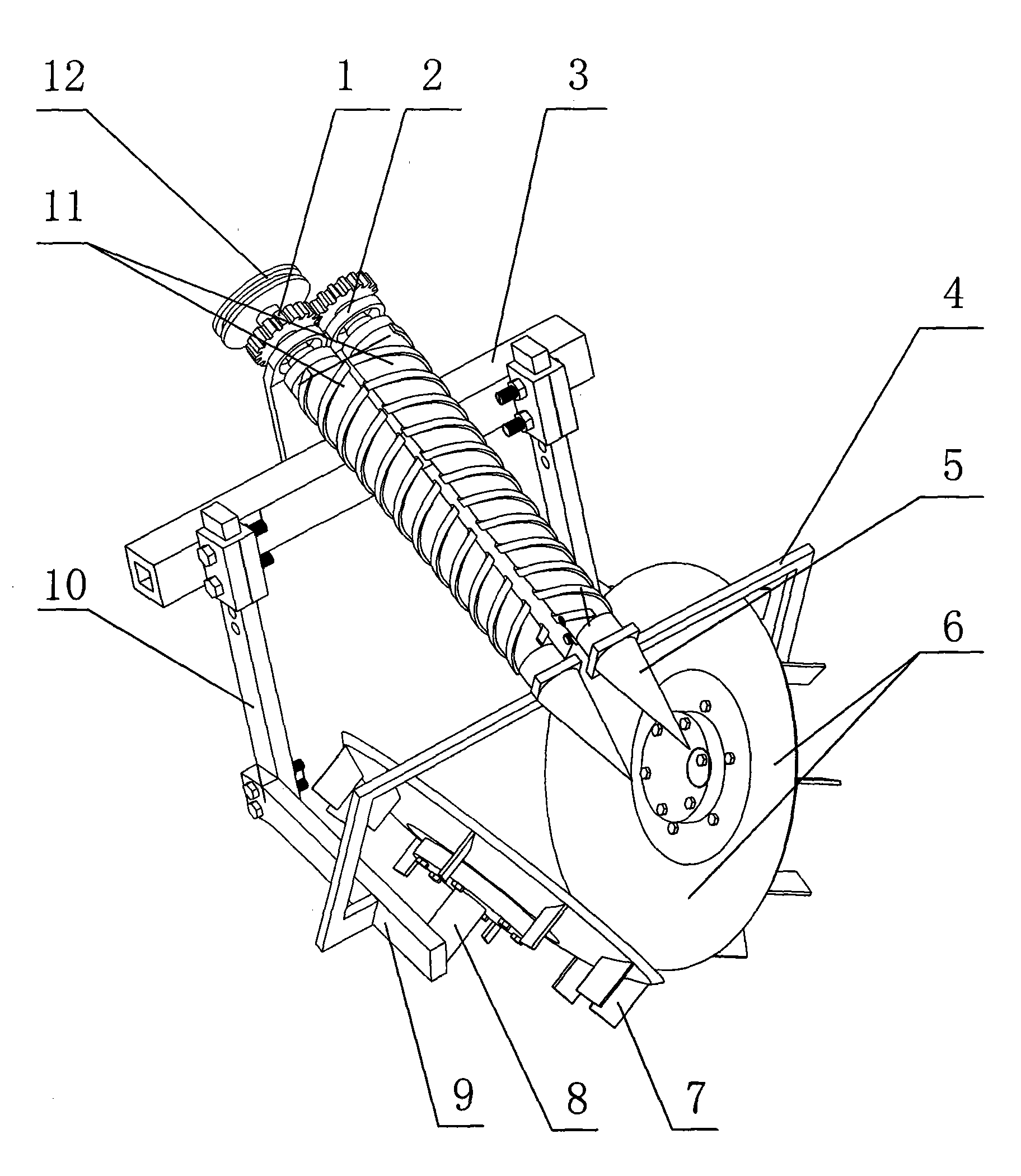 Round disc type plant straw uprooting device