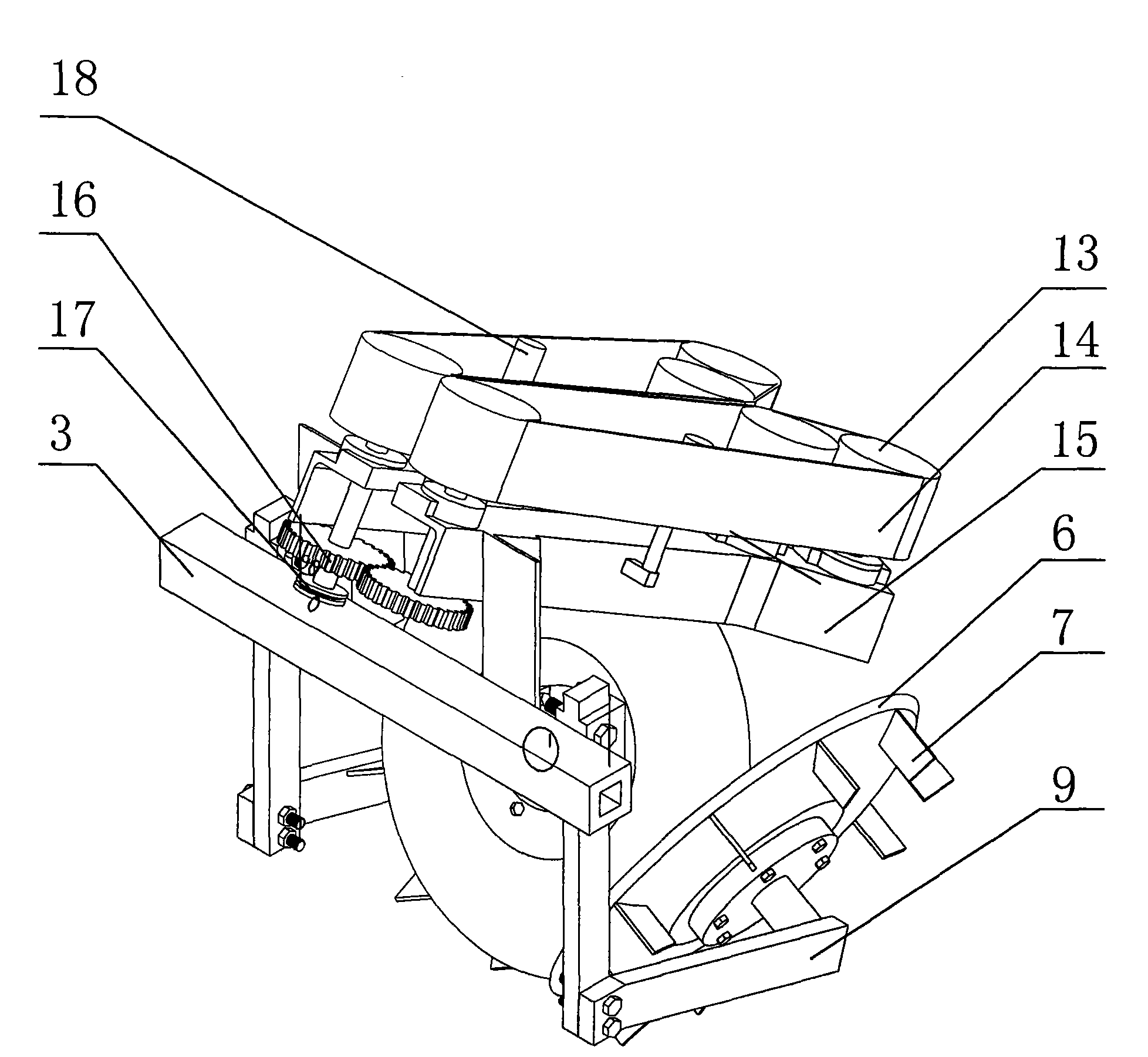 Round disc type plant straw uprooting device