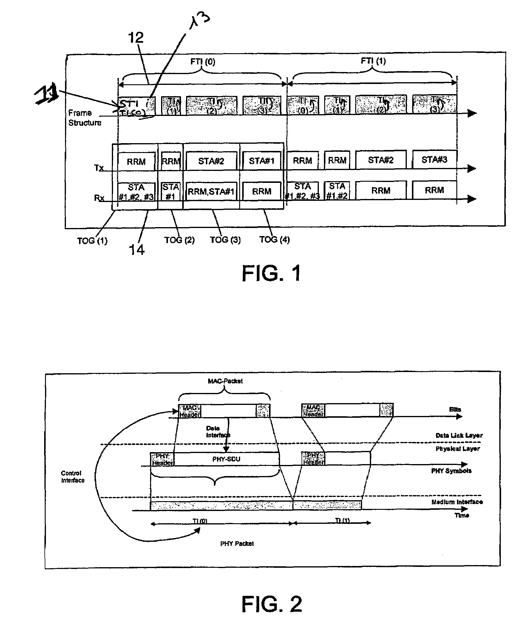 Method and device for managing a shared transmission medium based on a TDMA/TDD scheme