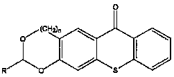 Thioxanthone photoinitiator containing cyclic acetal and preparation method thereof