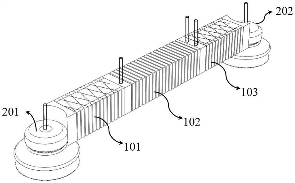 Multi-modal motion bionic inchworm crawling and climbing soft robot