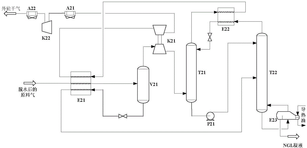 Condensed liquid recycling method for high-pressure natural gas