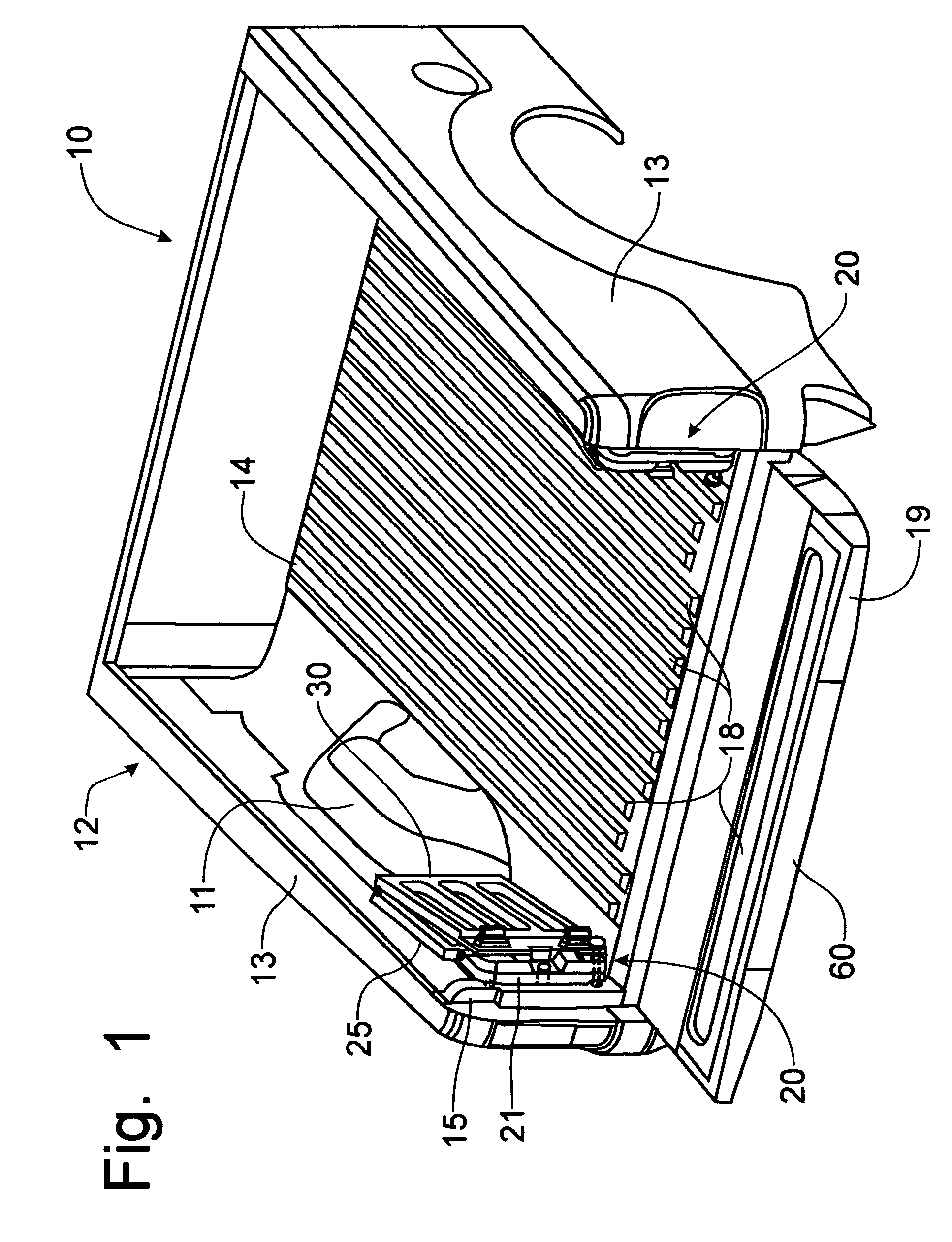 Pivoting cage cargo retainer for pick-up trucks