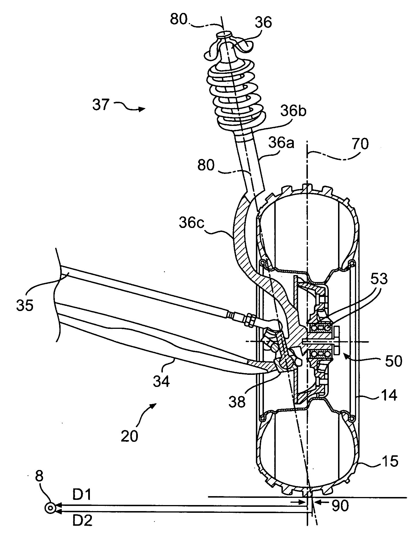 Front drive geometry for an all-terrain vehicle