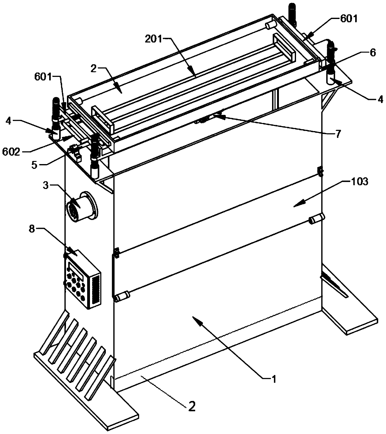 Snowfall flow simulation device for primary school science teaching demonstration