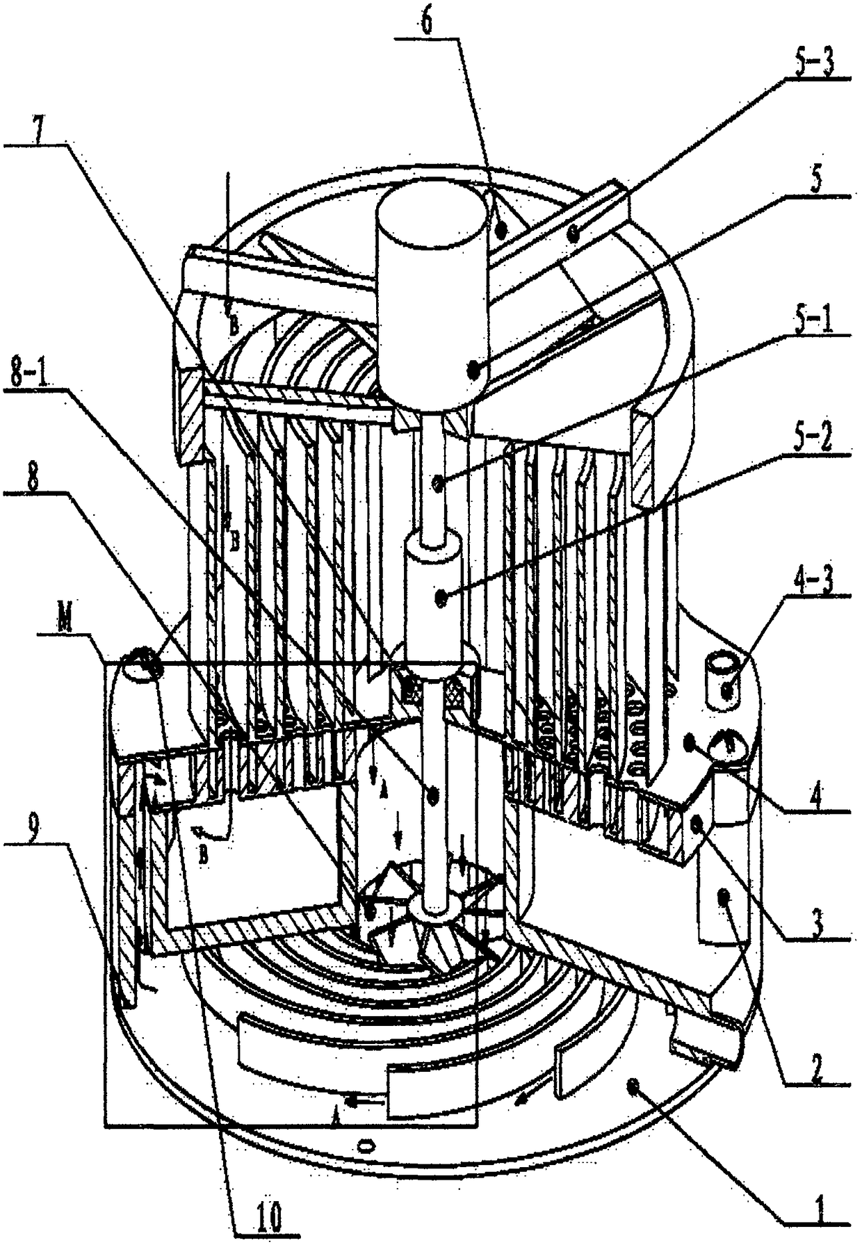 Multi-start spiral flow channel liquid cooler for heat dissipation of electronic component