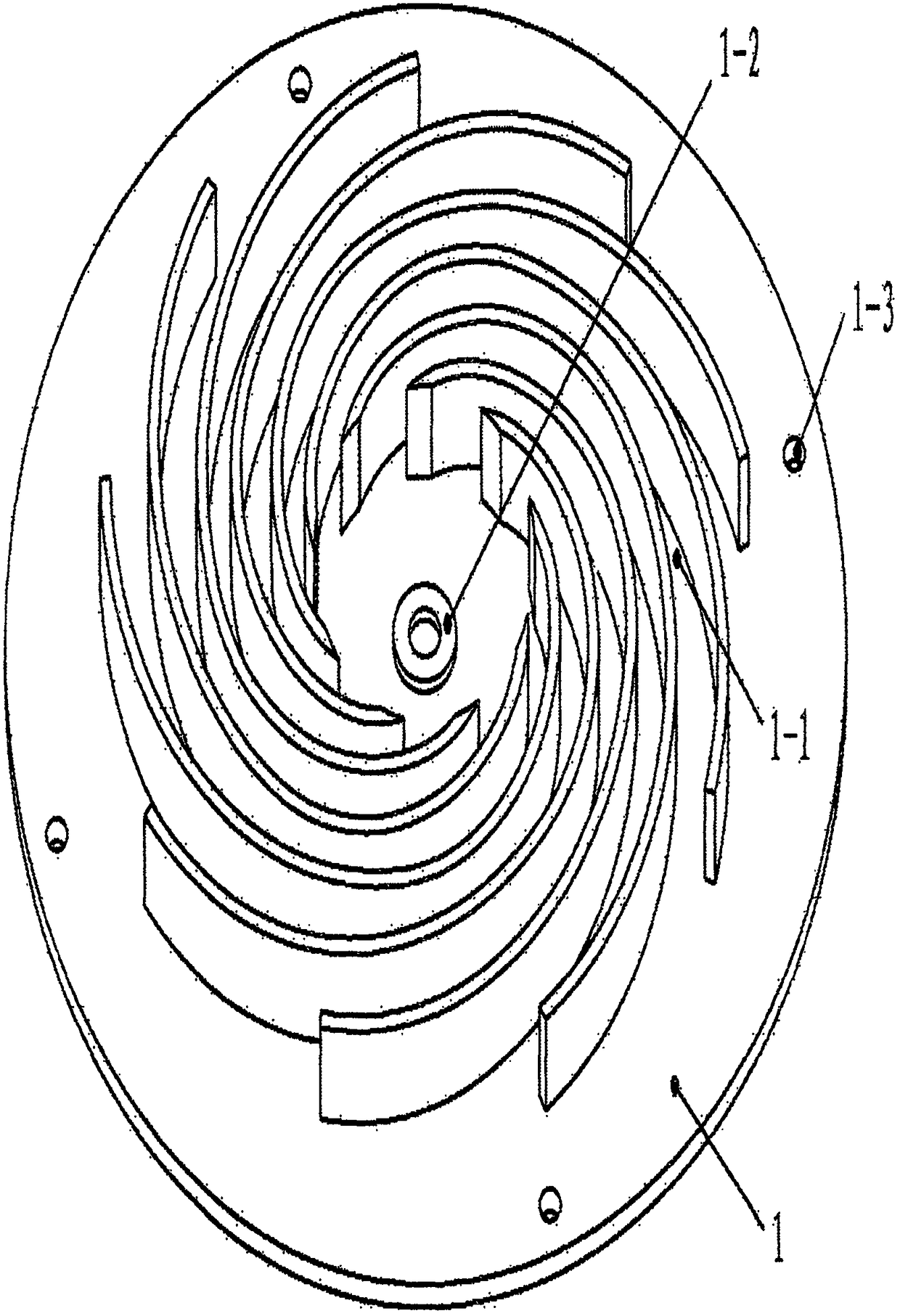 Multi-start spiral flow channel liquid cooler for heat dissipation of electronic component