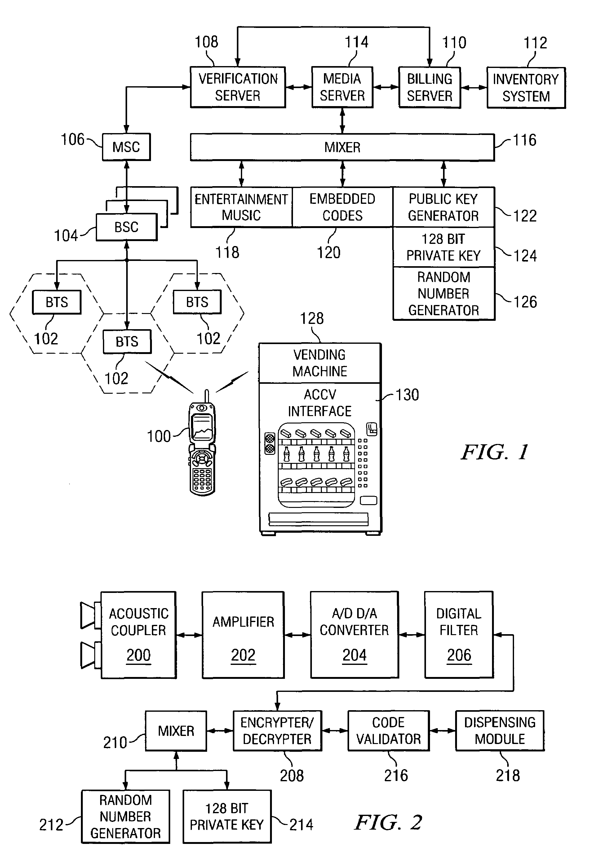 Coinless vending system, method, and computer readable medium using an audio code collector and validator