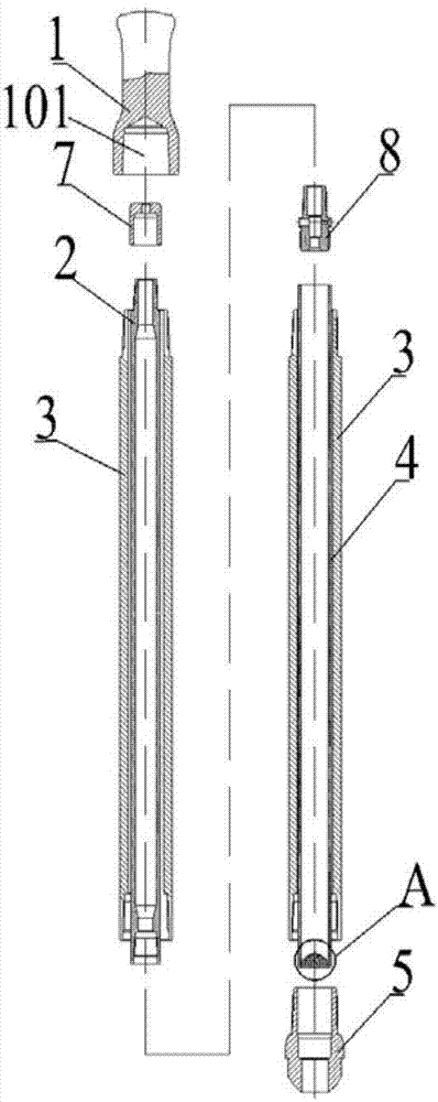 Directly-pushing type soil sampling drilling tool assembly