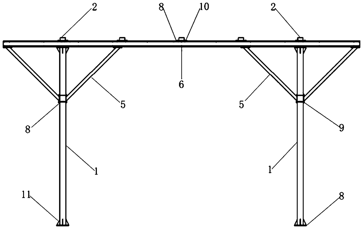 Fabricated steel structure temporary working shed and mounting method thereof