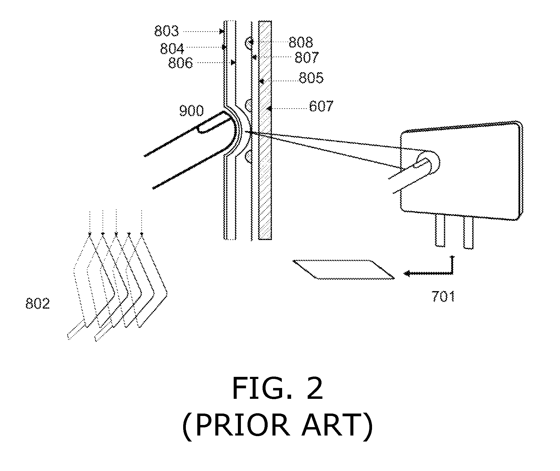 Light-based touch surface with curved borders and sloping bezel