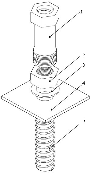 Assembling unit for exerting prestress on glass fiber reinforced plastic anchor bolt and using method thereof