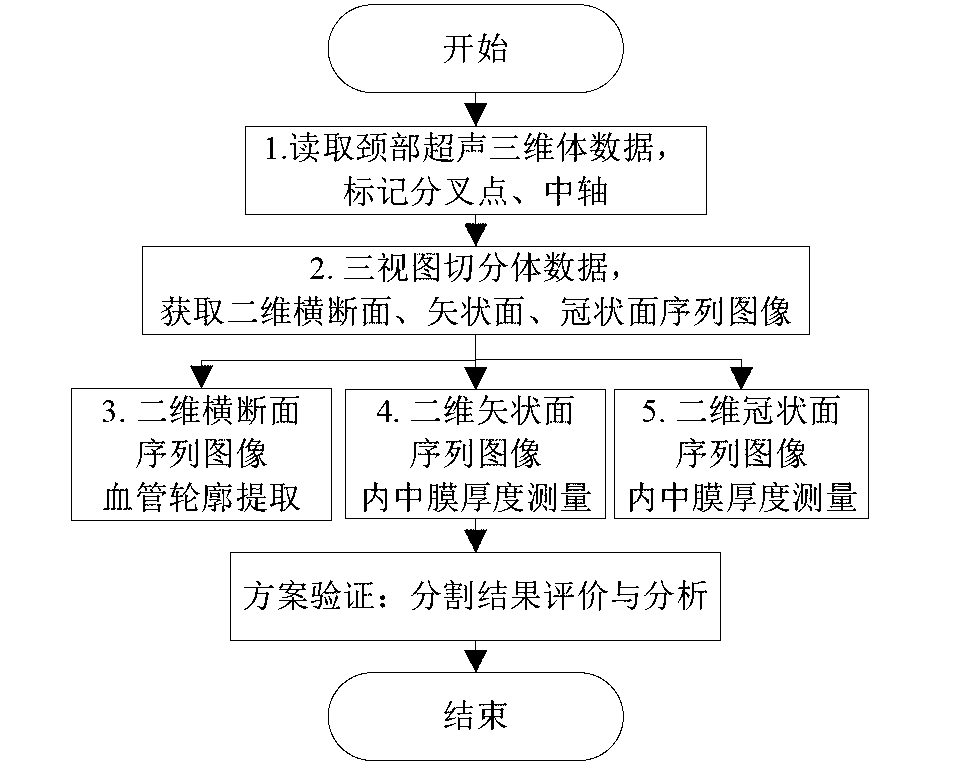 Main carotid artery blood vessel extraction and thickness measuring method based on neck ultrasound images