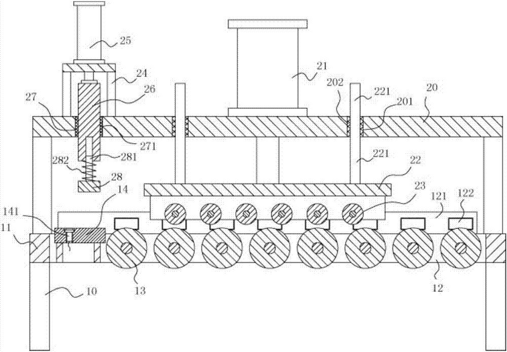 A steel plate push shaping mechanism