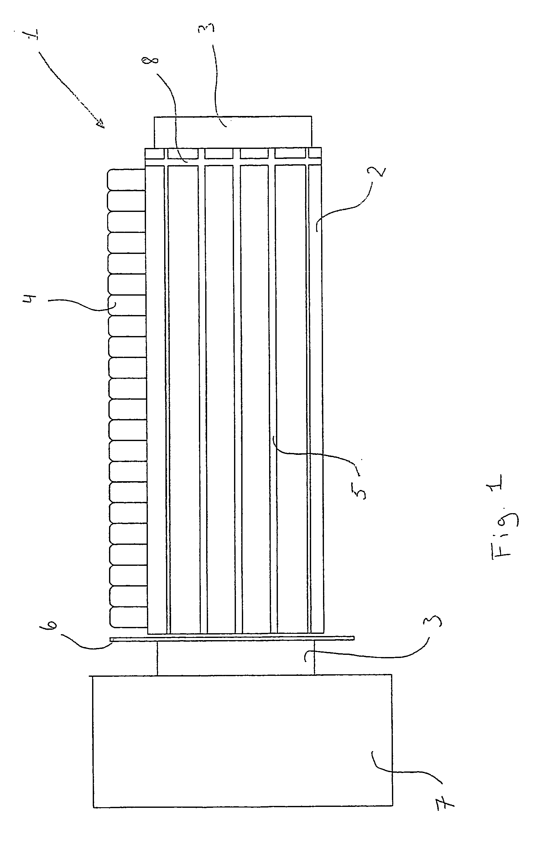 Cylindric drum with sanding elements