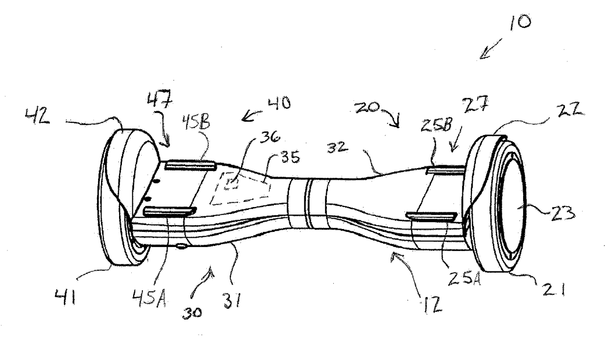 Two-wheel self-balancing vehicle with platform borne sensor control