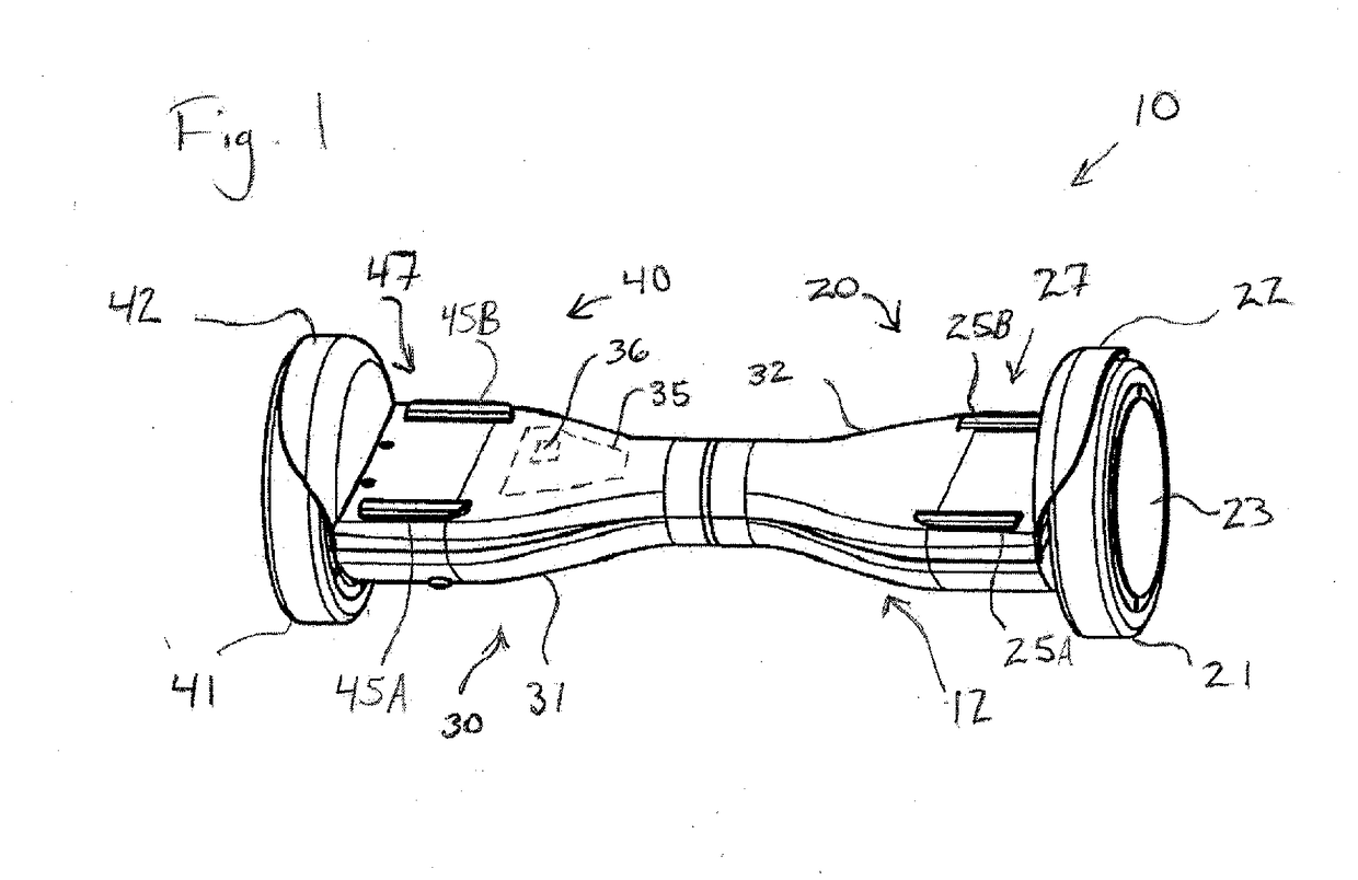 Two-wheel self-balancing vehicle with platform borne sensor control