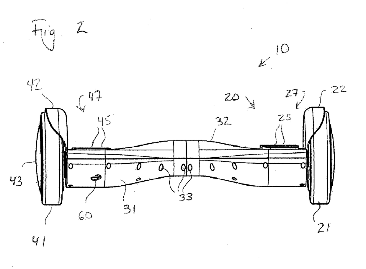 Two-wheel self-balancing vehicle with platform borne sensor control