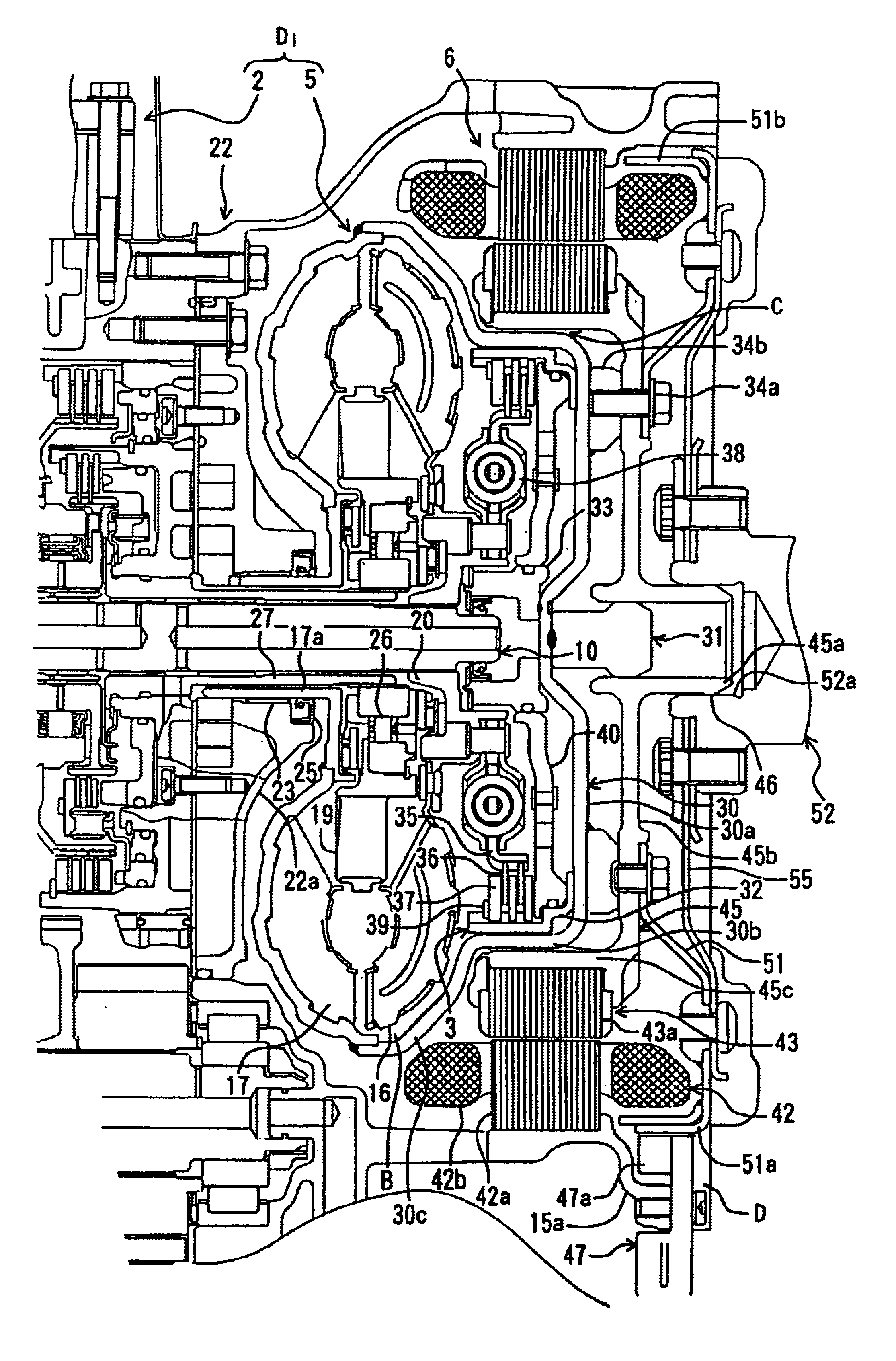 Hybrid vehicle driving device