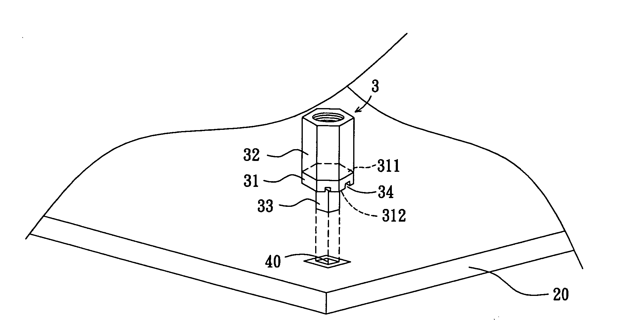 Main board and fixing component thereof