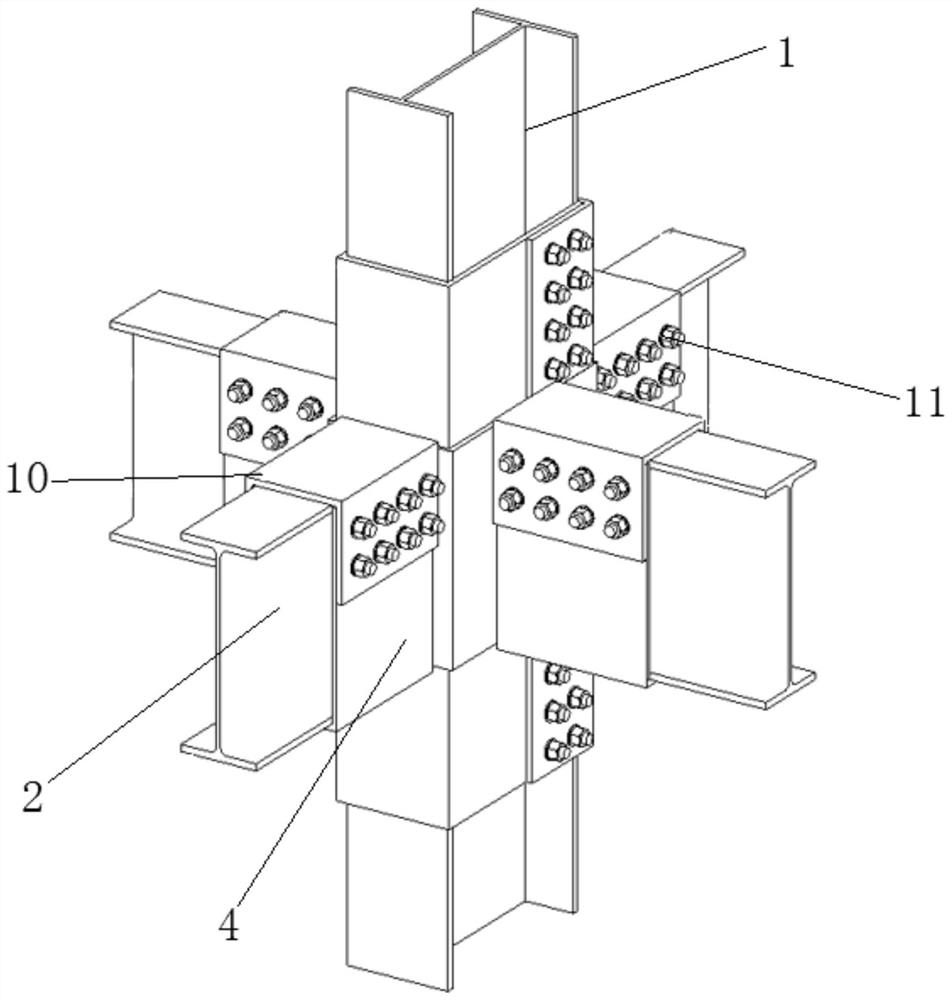 Steel structure assembly type beam column joint connecting device