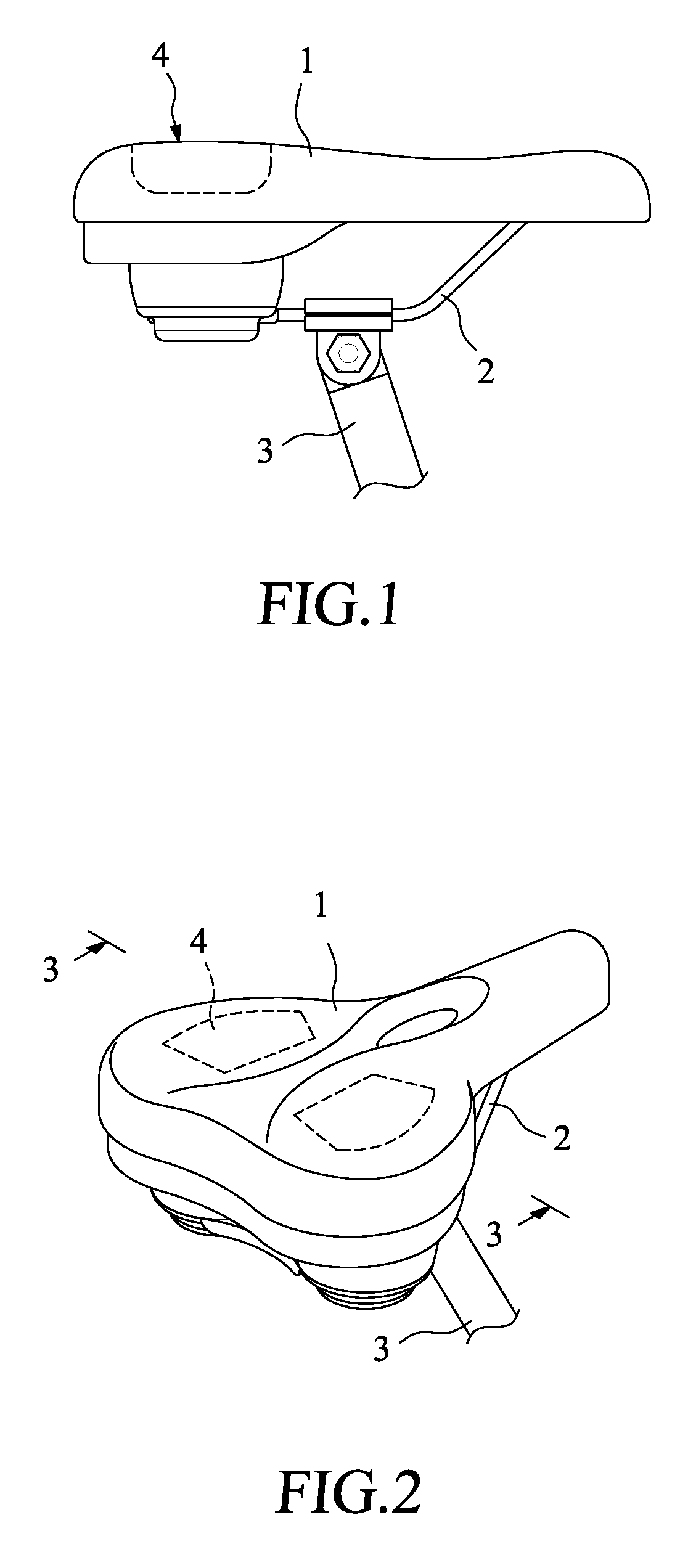 Memory saddle with double elastic foam assembly for vibration absorption