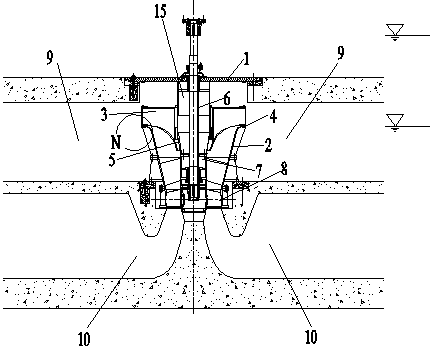 Movable cavity water guide valve device of upright open type pump system