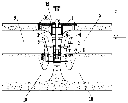 Movable cavity water guide valve device of upright open type pump system