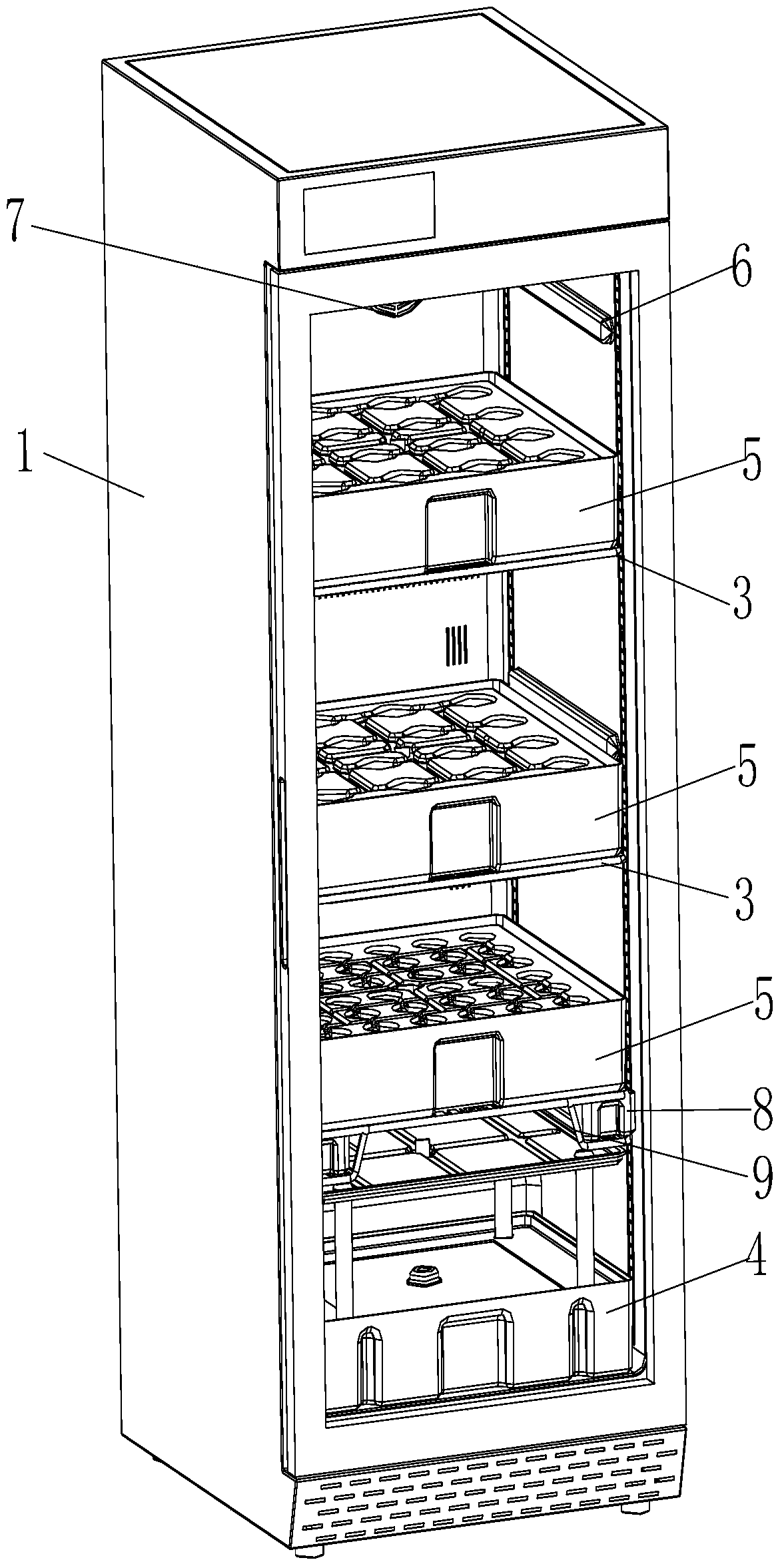 A kind of vertical farm planting cabinet and control method thereof for family