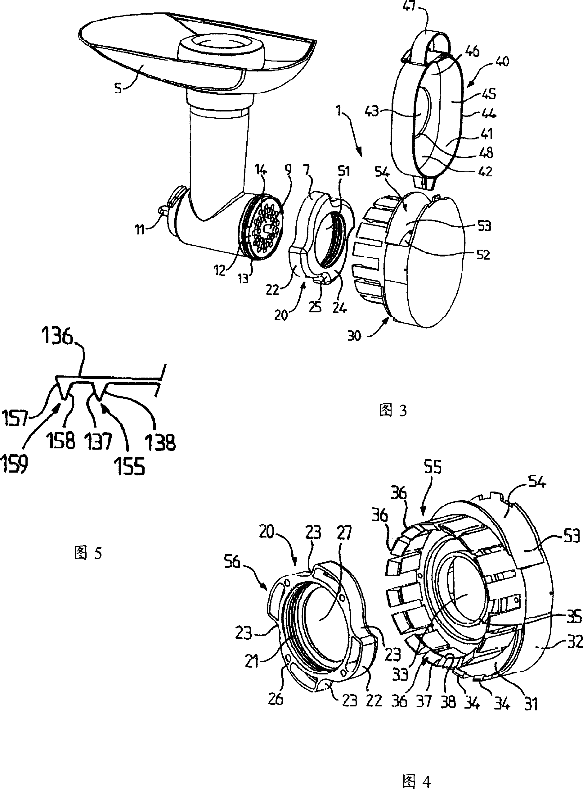 Device for moulding chopped preparations