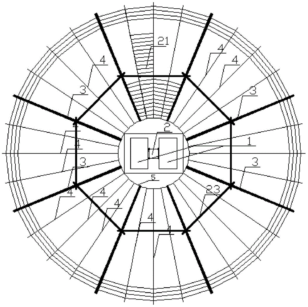 A construction method of circular reinforced concrete chimney wall inverted formwork