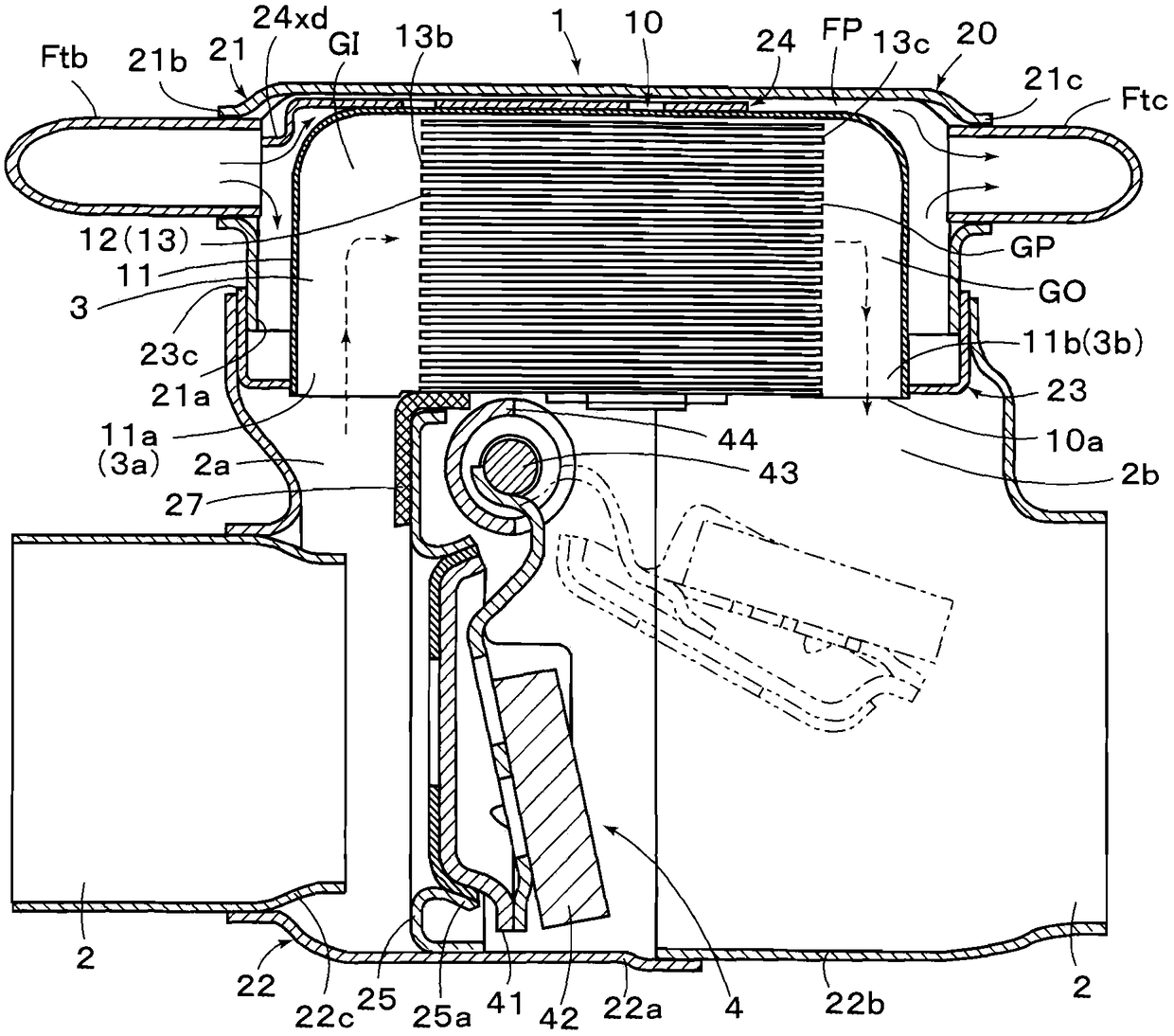 Heat exchanger and exhaust heat recovery device with the heat exchanger