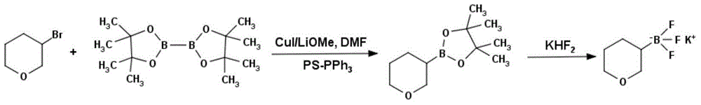 Method for preparing tetrahydropyran-3-potassium trifluoroborate