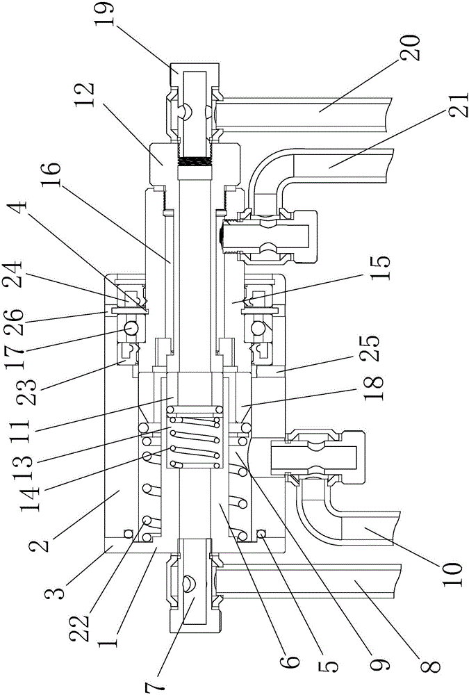 High-temperature high-pressure resistant concentric two-way rotary joint