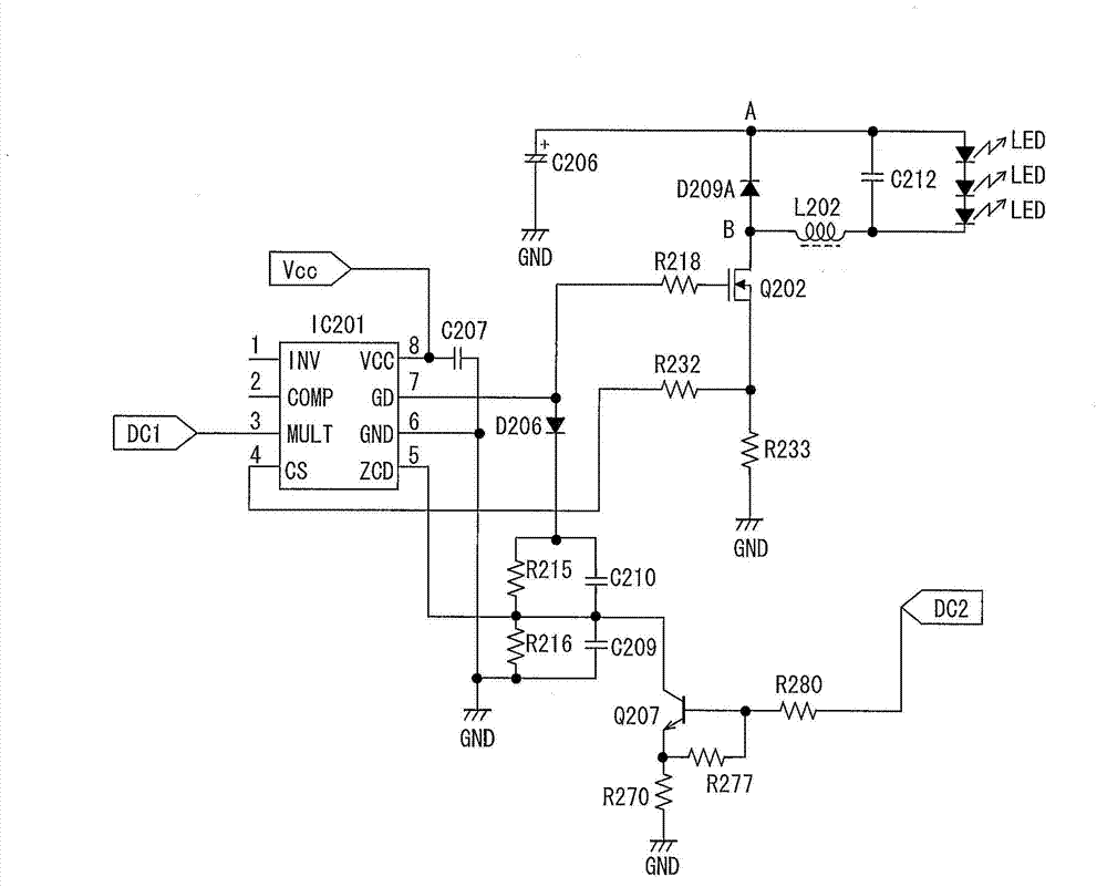 Led drive circuit and led driving method