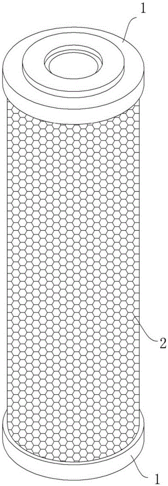 A multi-component alloy mesh water purification material and a water purification filter element made of the same