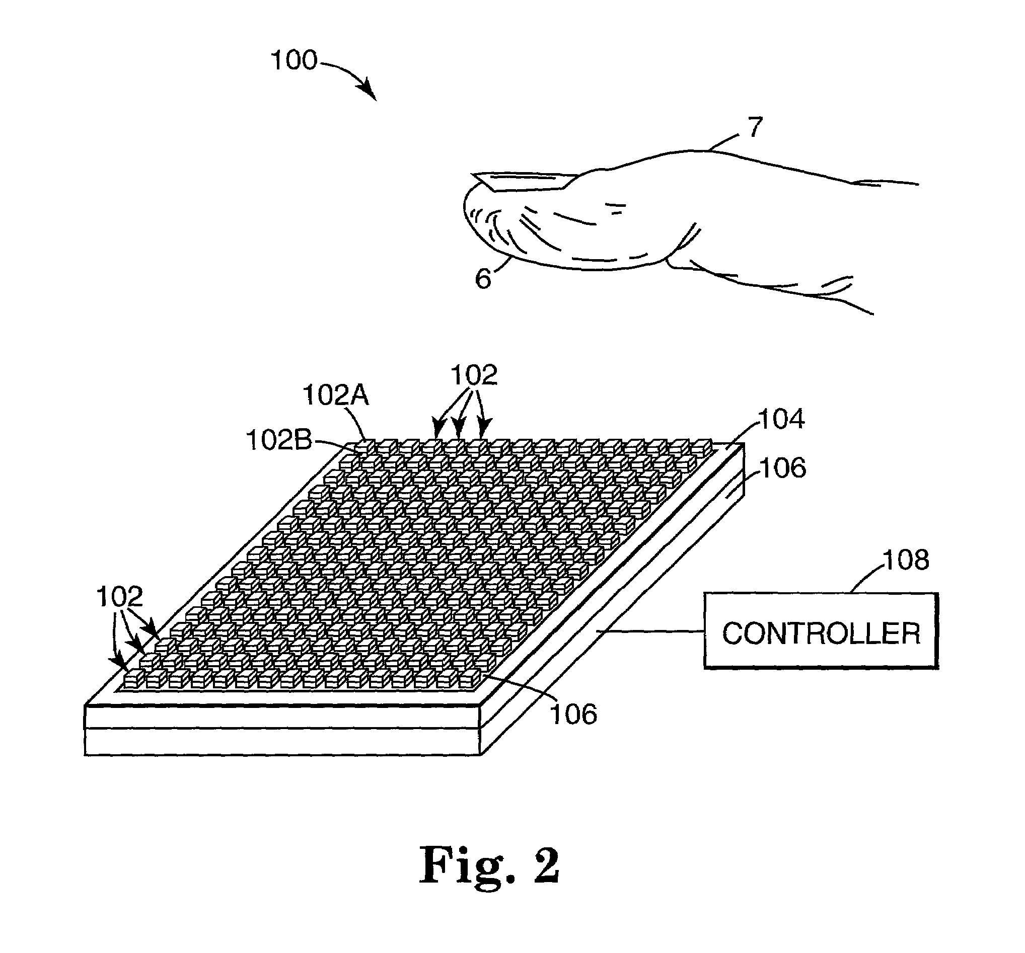 Impedance sensing screen pointing device