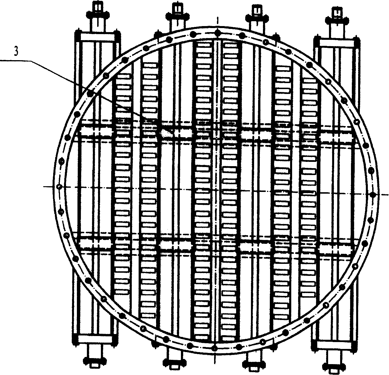 Swinging discharge device of industrial furnace