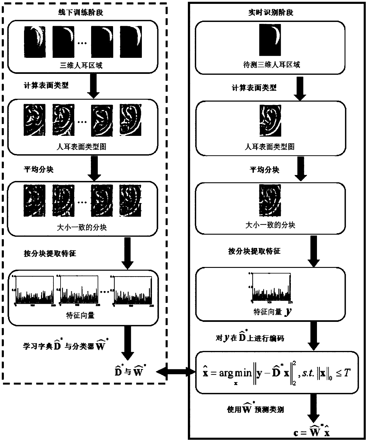 A 3D Ear Recognition Based on Block Statistical Features and Dictionary Learning Sparse Representation Classification