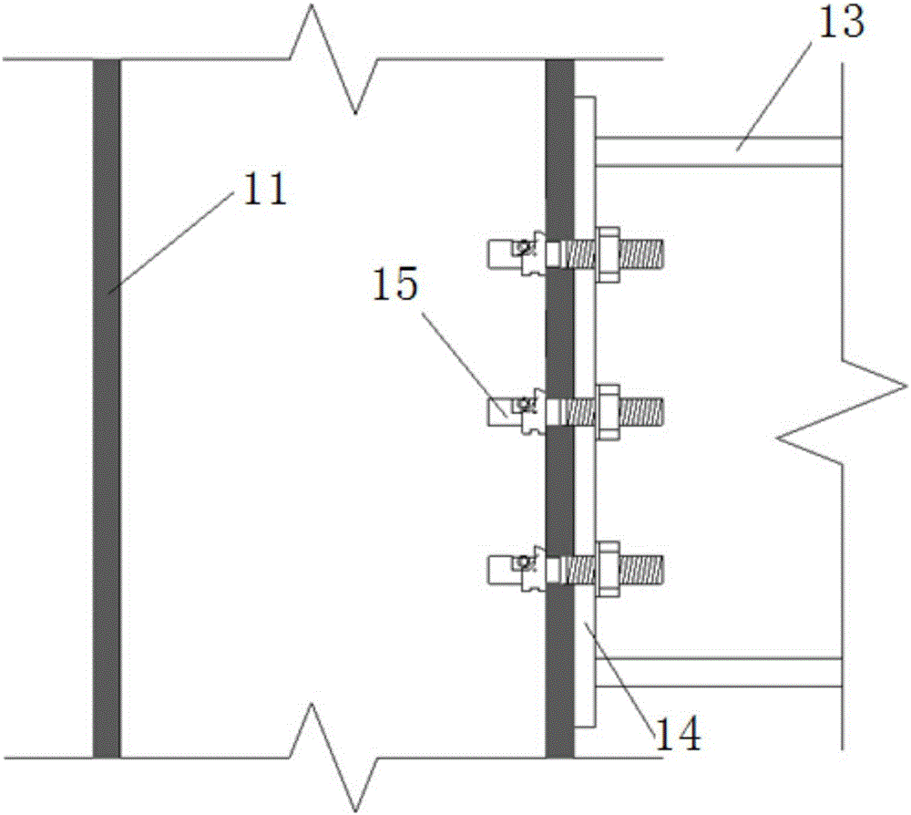 Steel pipe column and steel beam end plate connecting joint adopting single-face connecting bolts