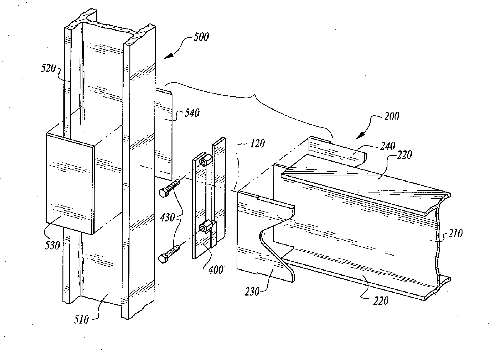 Assembly, system and method for automated vertical moment connection