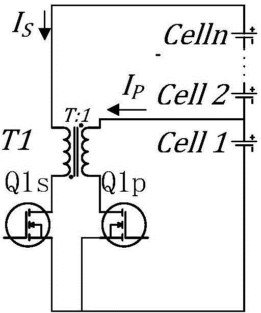 Lithium ion battery energy balance system and implementation method thereof