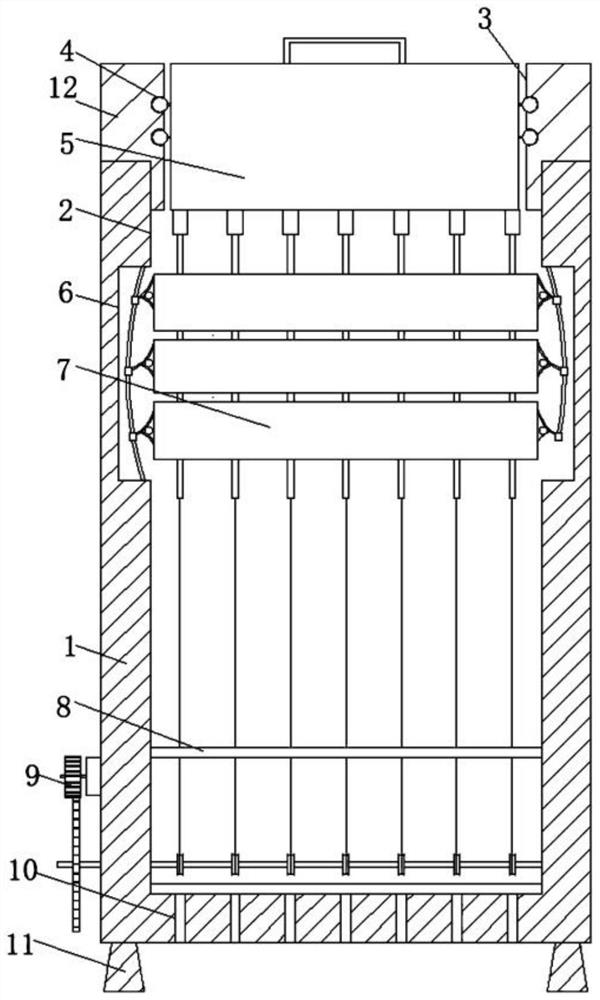 Self-buffering skewering device and method for barbecue capable of conducting reciprocating meat cutting work