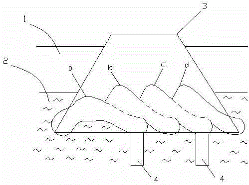 Horizontal explosive compaction land reclamation road building method