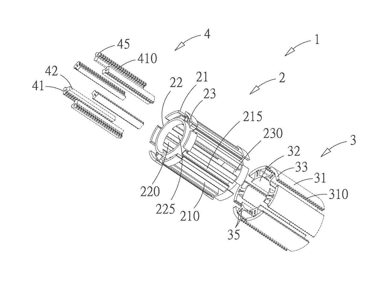 Motor stator device with simple coil-winding structure