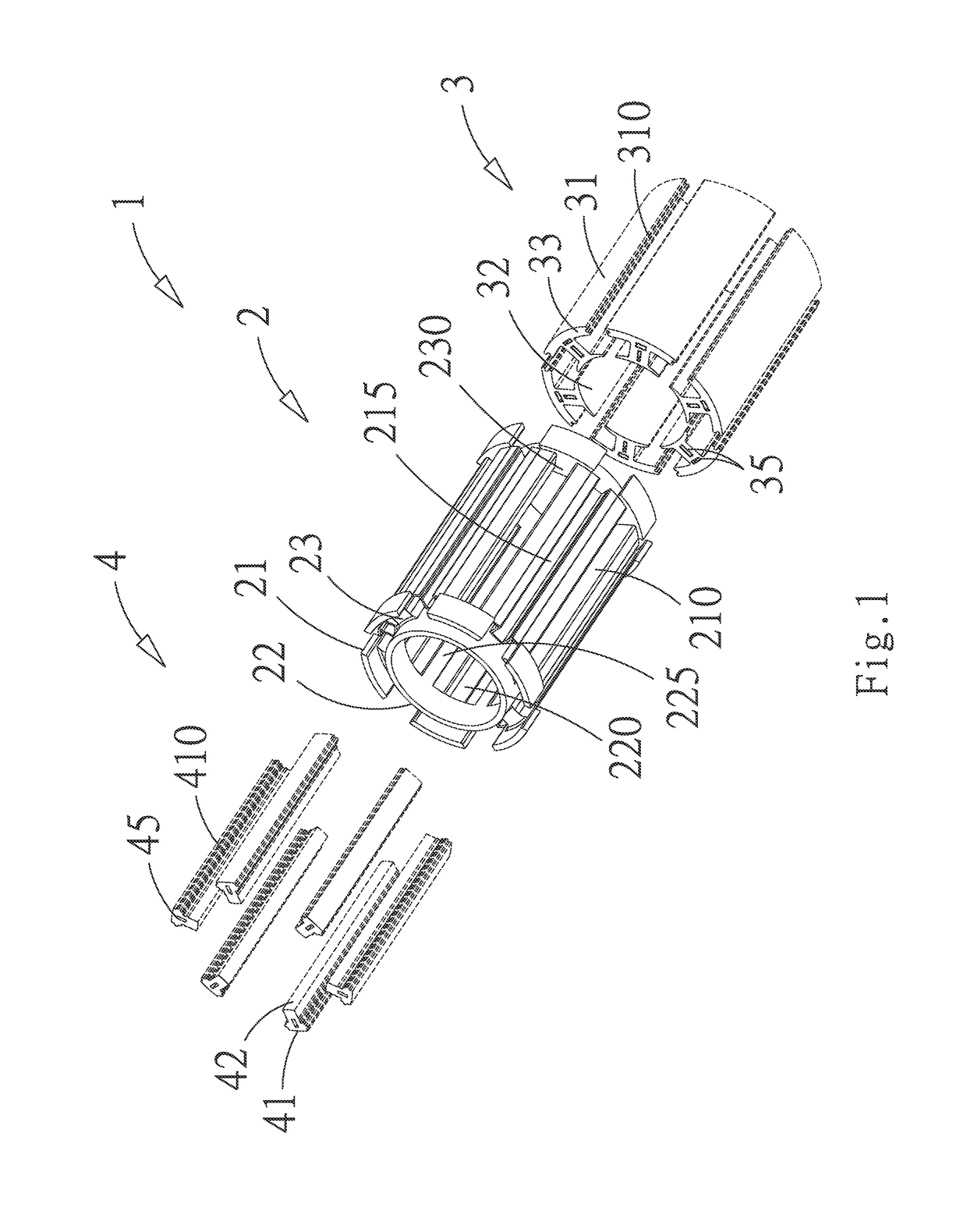 Motor stator device with simple coil-winding structure