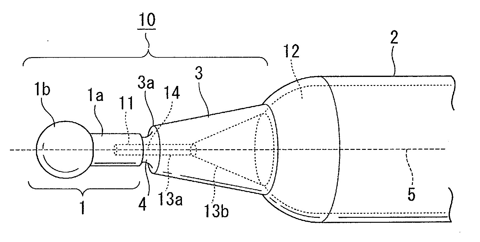 End Portion Of Hermetically Sealed Container Having Fine Opening Surface Obtained Easily by Cleavage