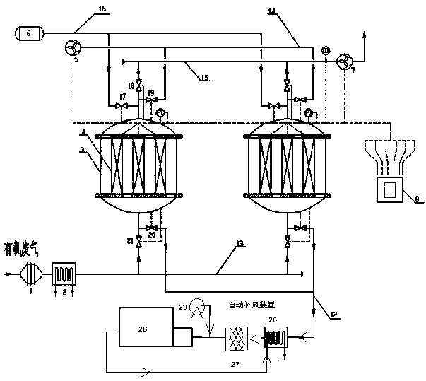 Electrified heating regenerated active carbon adsorption purification system and electrified heating regenerated active carbon adsorption purification method