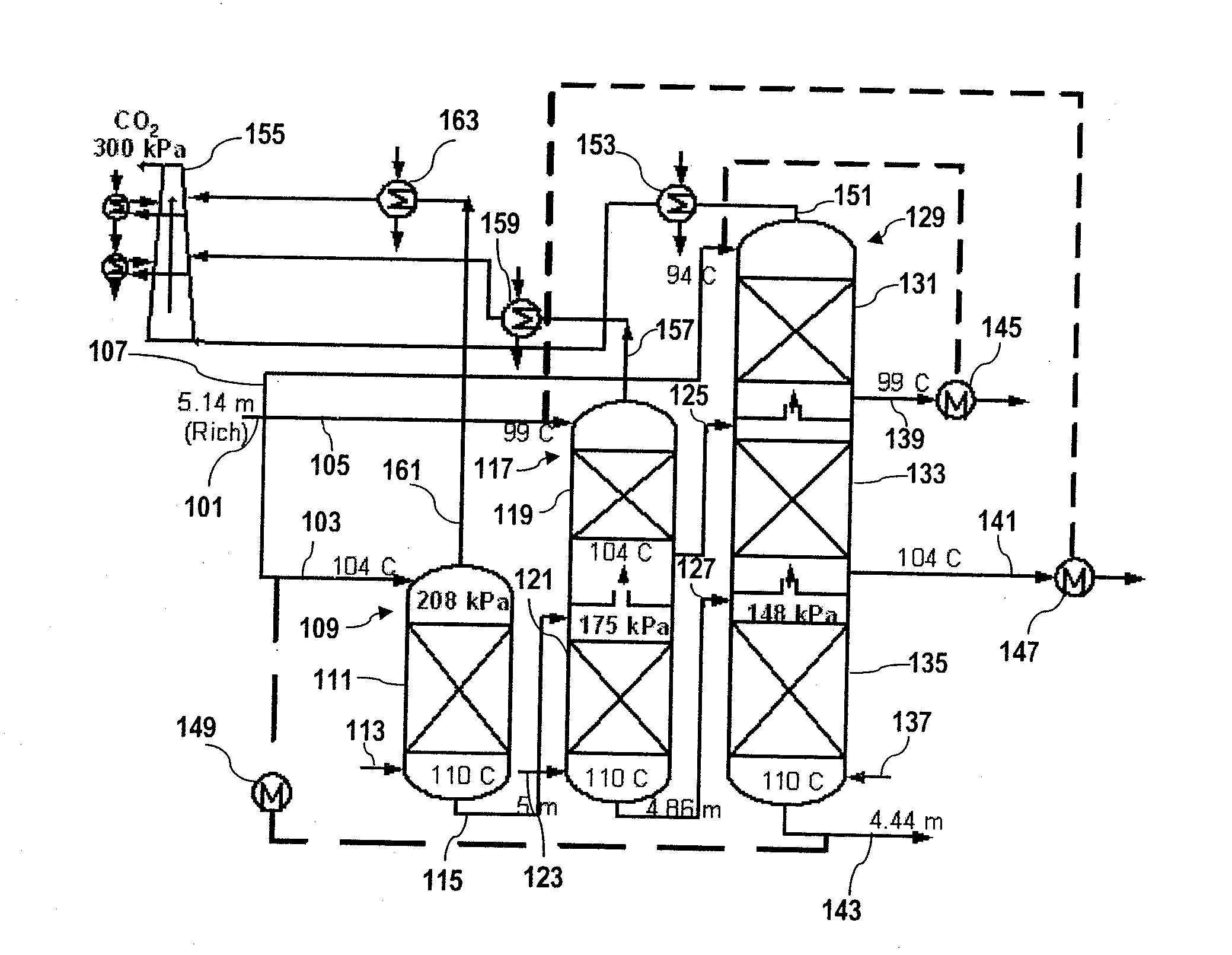 Regeneration of an Aqueous Solution from an Acid Gas Absorportion Process by Matrix Stripping